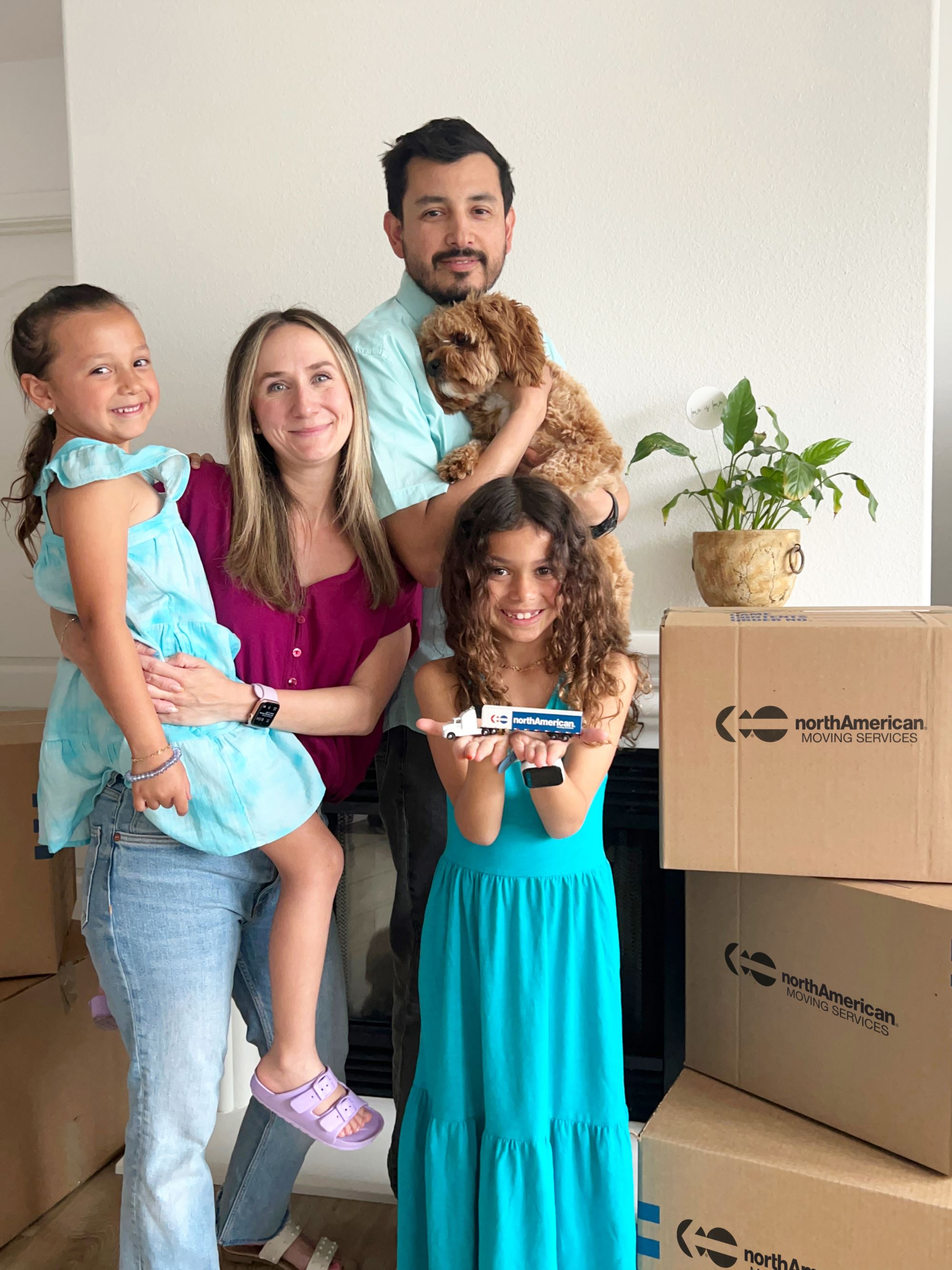 Family with dog